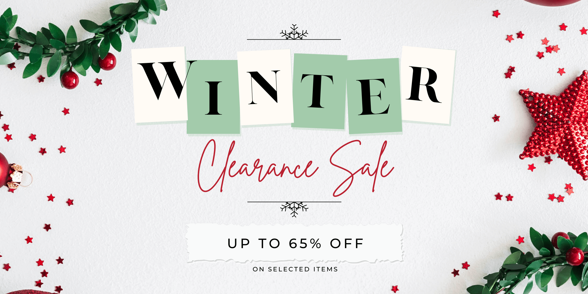 White Winter Sale Facebook Post 2000 x 1000 px 1