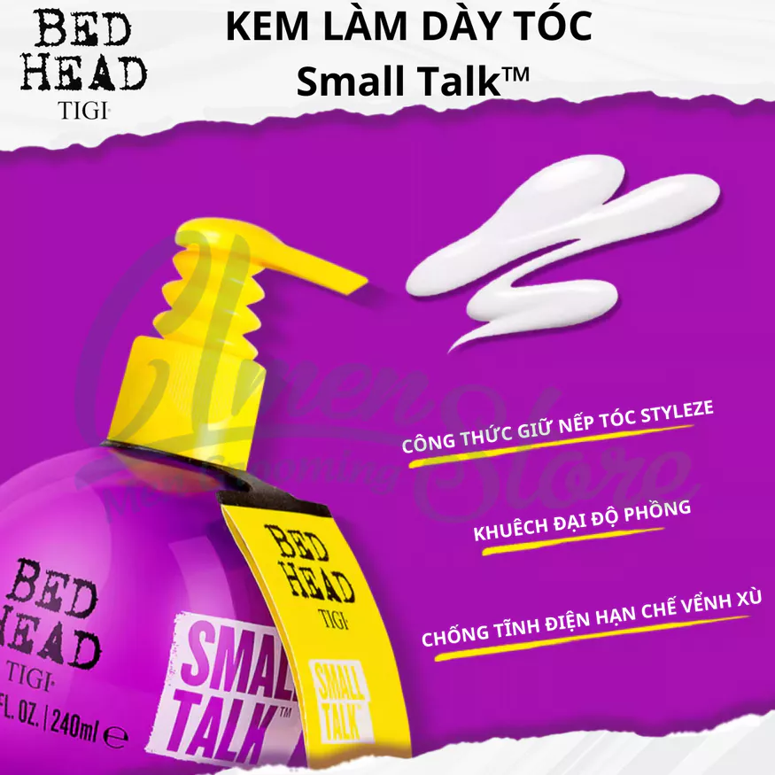 Kem làm dày tạo nếp tóc xoăn Tigi Bed Head Small Talk